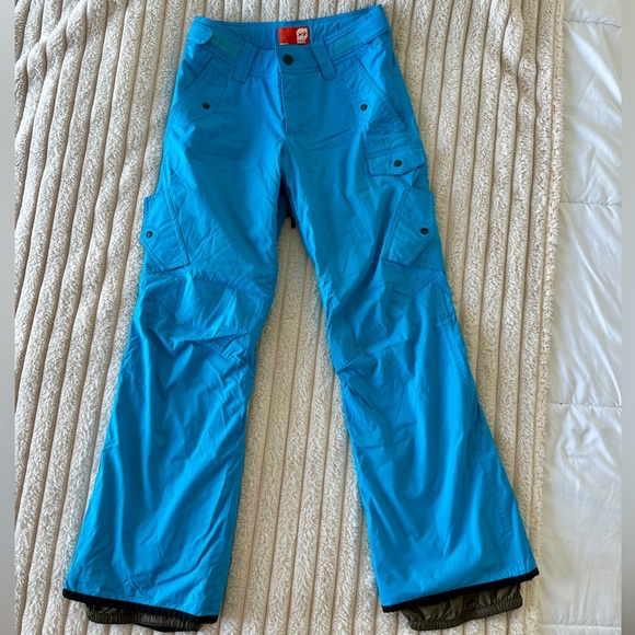 Orage Pants - Orage Electric Blue Cargo Snow Pants | Womens Adult Ski Snowboard Pant Y2K